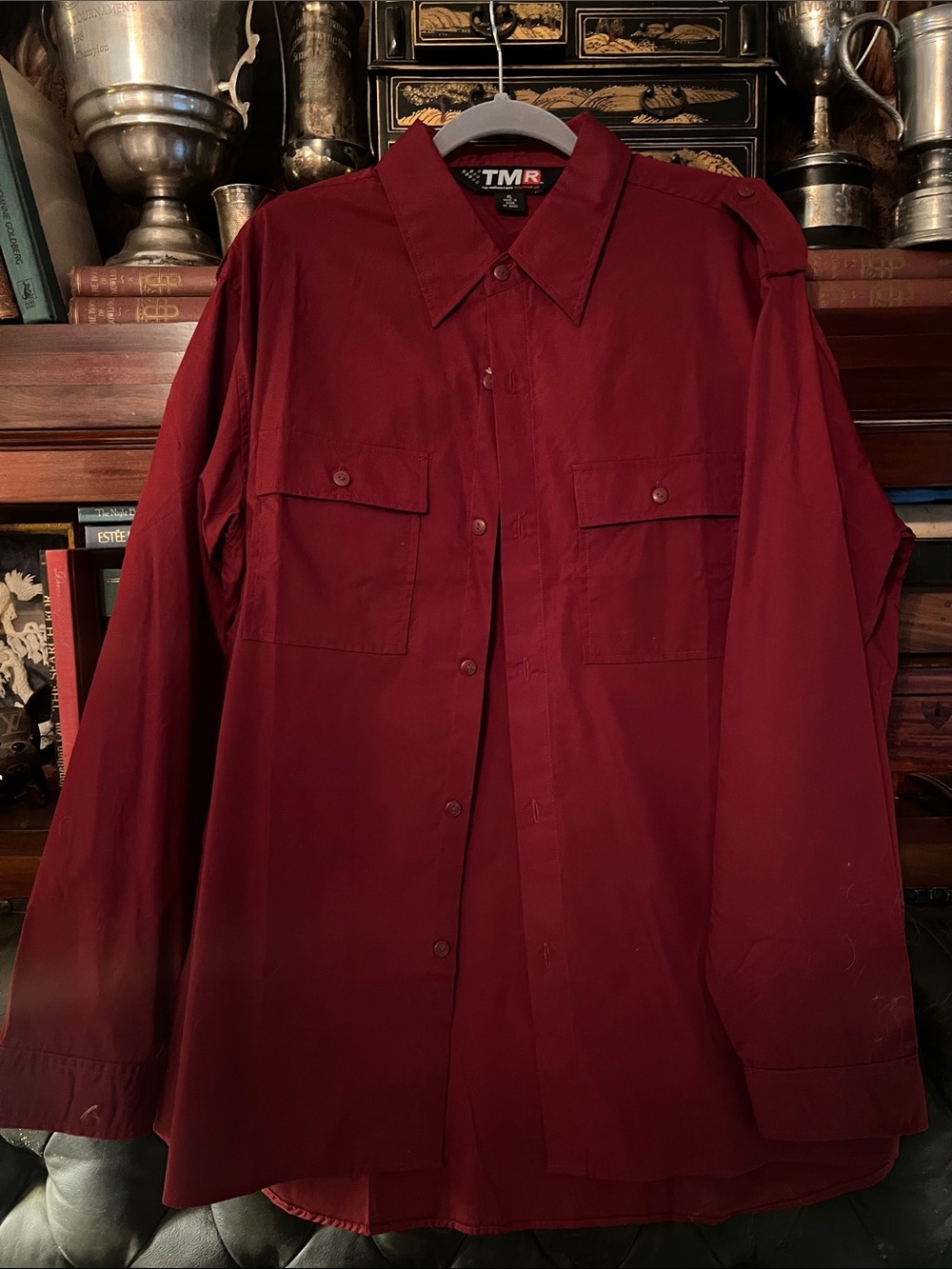 FINAL MARK DOWN Men's Long-Sleeve Casual Button-Down Shirt - Burgundy